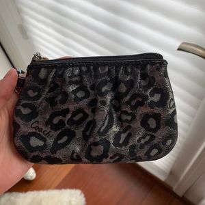 Coach leopard print wristlet